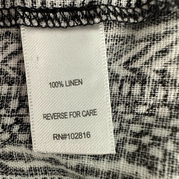 Garnet Hill‎ 100% Linen Boho Print Market Dress Relax Fit size XS - Picture 9 of 11